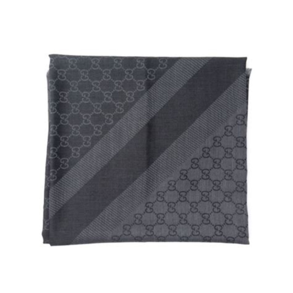 GUCCI scarf shawl GG Guccissima 140x140 cm wool silk